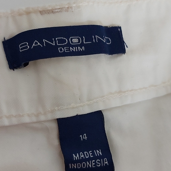 Bandolino Cream Denim Cotton Shorts/Belt Sz 14 - Picture 4 of 15
